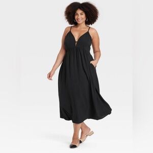 a new day Black Midi Dress